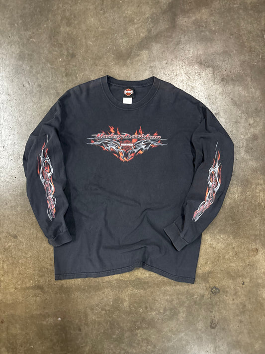 Vtg harley flame long sleeve