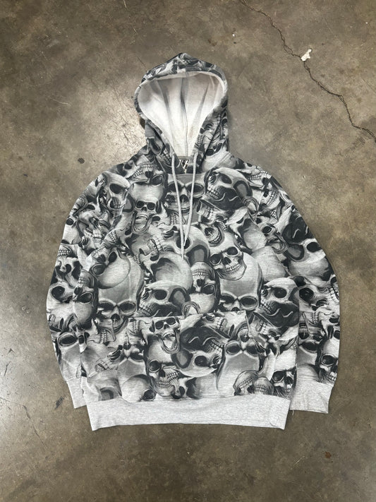 Vtg Skull AOP hoodie