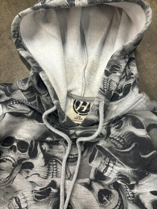 Vtg Skull AOP hoodie