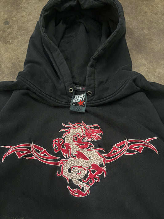 Y2K Top heavy dragon hoodie faded