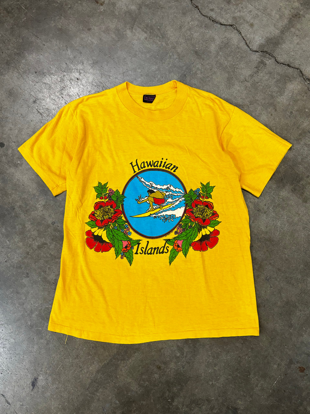 70s Hawaiin islands wraparound tee