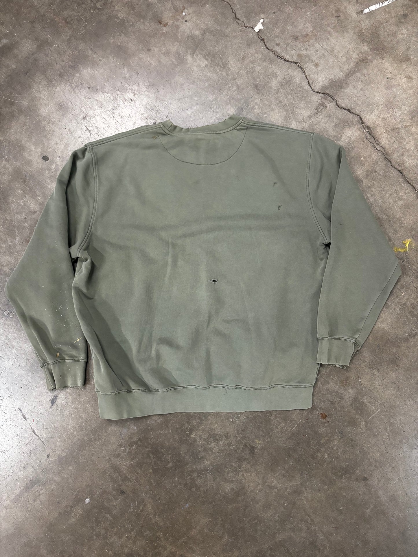 Vtg Nike green crewneck paint distressed