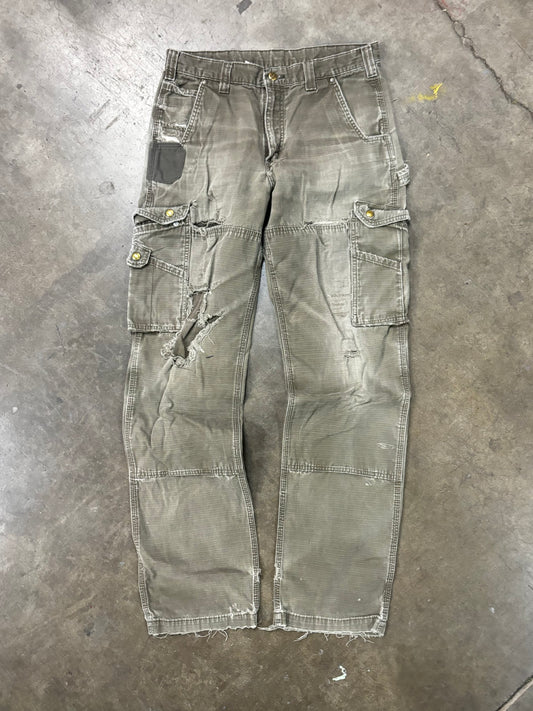 Vtg Carhartt green ripstop double knees