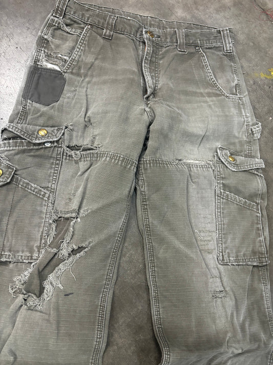 Vtg Carhartt green ripstop double knees